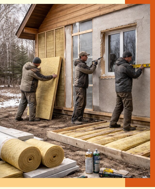Утепление дачного дома в Лениногорске от 4902 руб/м2 — недорого | ТепломастерЛнр