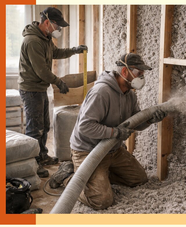 Утепление таунхауса эковатой в Лениногорске для максимально теплых стен