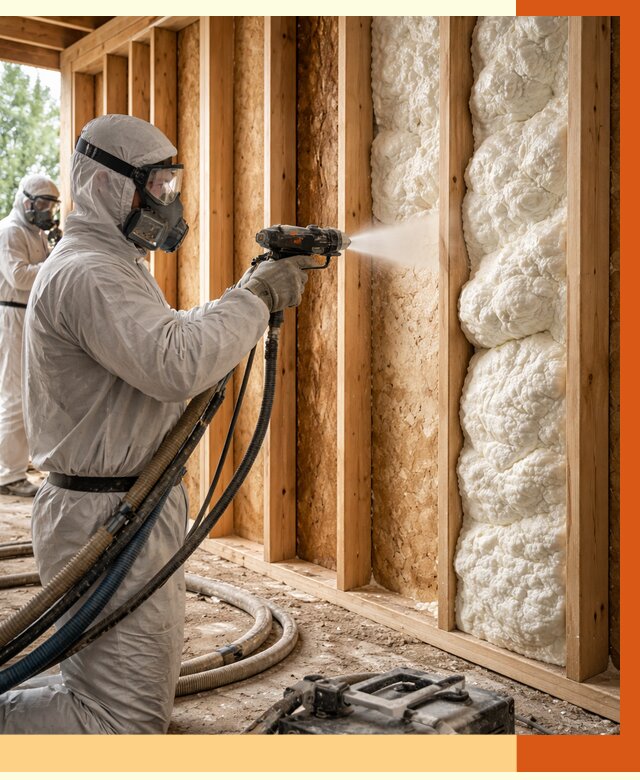 Утепление каркасного дома ППУ в Лениногорске от 2890 руб./м2 — работа под ключ | ТепломастерЛнр