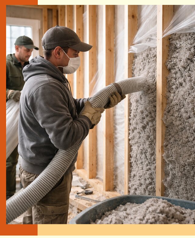 Утепление каркасного дома эковатой в Лениногорске — качественно и надолго