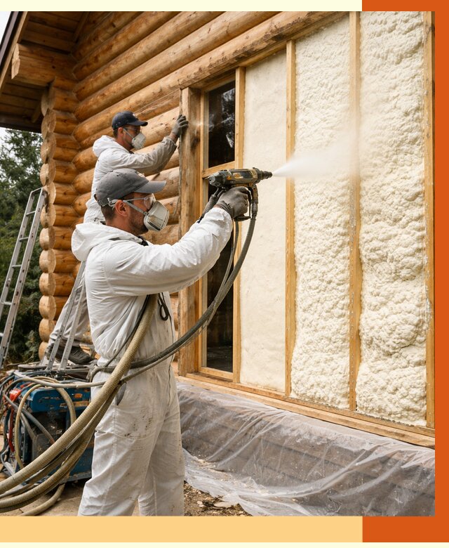 Утепление деревянного дома ППУ в Лениногорске от 4334 руб/м2 | ТепломастерЛнр — под ключ