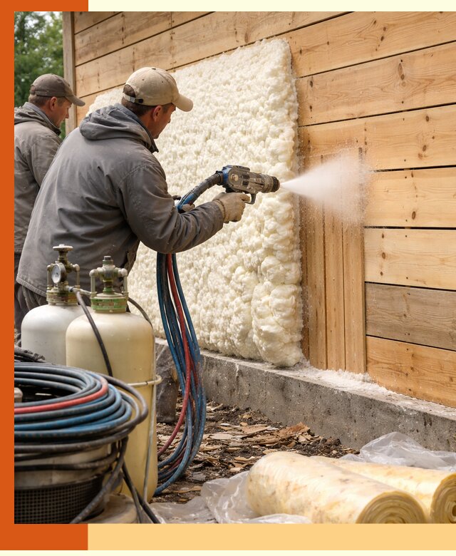 Утепление деревянного дома пенополиуретаном в Лениногорске