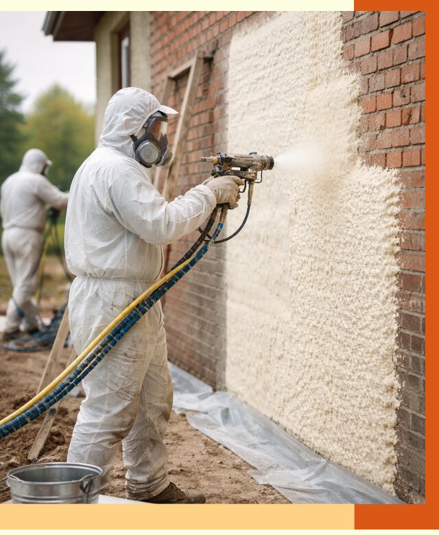 Утепление кирпичного дома ППУ в Лениногорске под ключ от 6708 руб. | ТепломастерЛнр