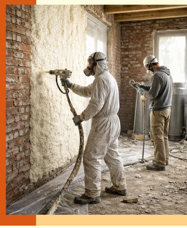 Утепление кирпичного дома пенополиуретаном в Лениногорске