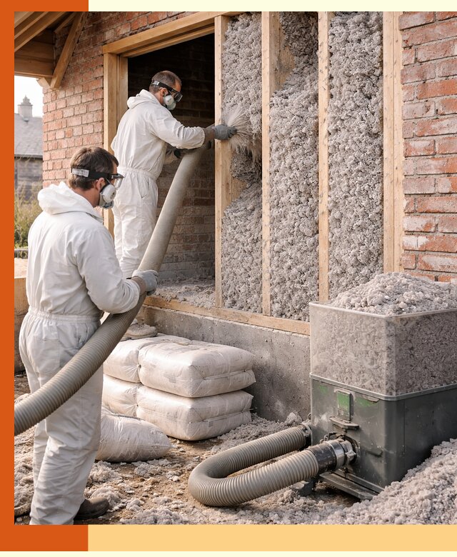 Утепление кирпичного дома эковатой в Лениногорске