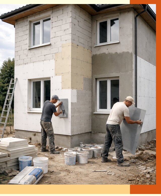 Утепление дома из газобетона в Лениногорске от 4334 руб./м² — заказать у ТепломастерЛнр