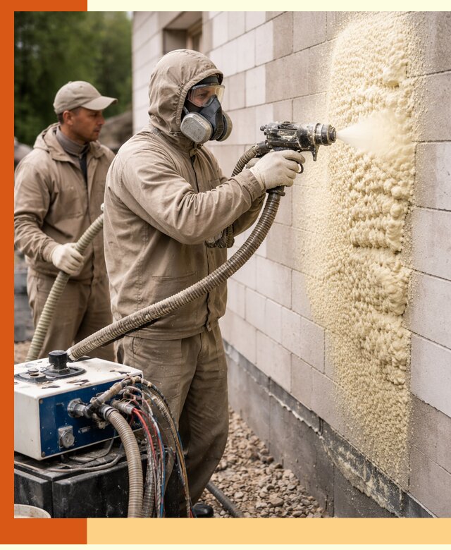 Утепление дома из газобетона ППУ в Лениногорске — надежная теплоизоляция