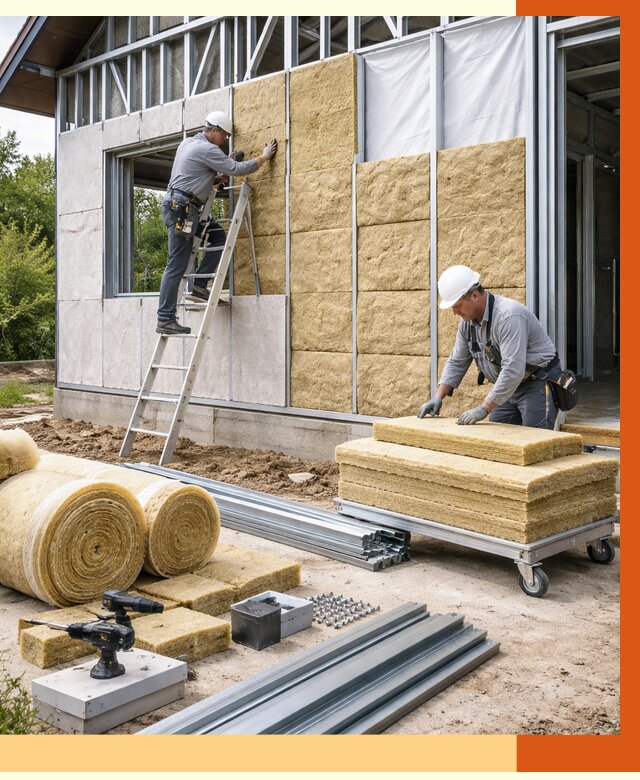 Утепление дома из ЛСТК в Лениногорске от 5366 руб./м² — профессионально | ТепломастерЛнр