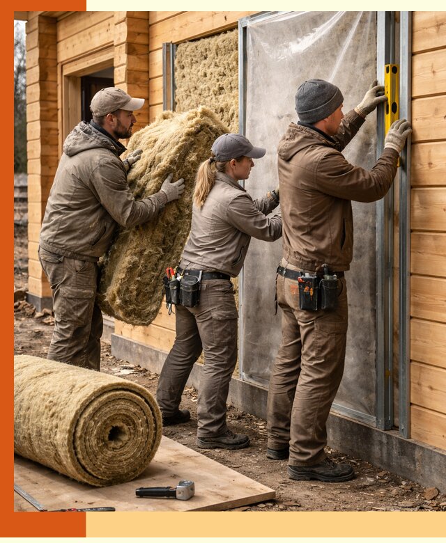 Утепление дома из двойного бруса в Лениногорске качественно и надёжно