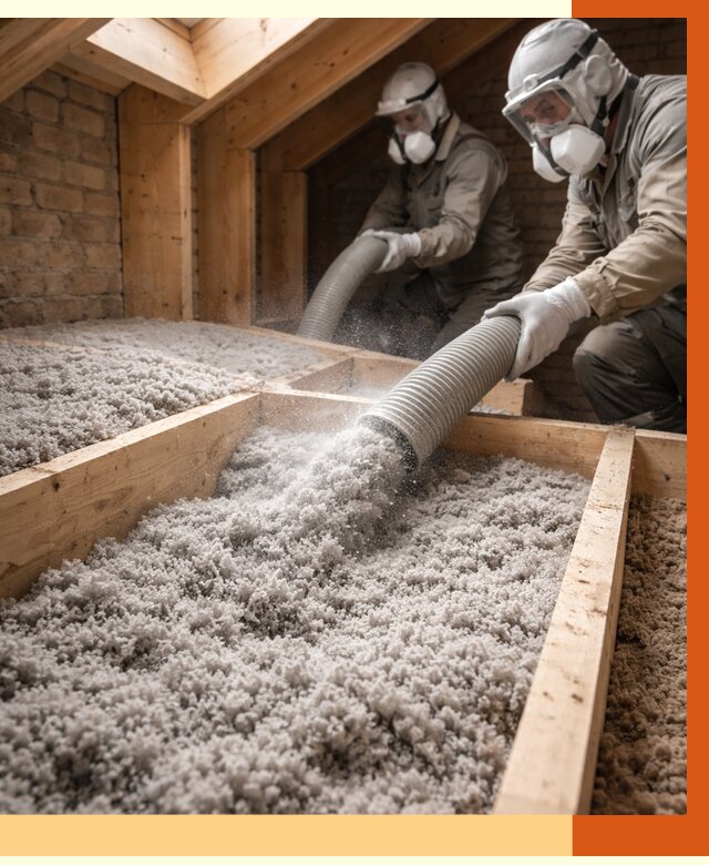 Утепление коттеджа эковатой в Лениногорске от 2580 руб./м² — комплексная задувка и монтаж | ТепломастерЛнр