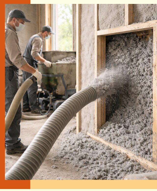 Утепление коттеджа эковатой в Лениногорске с гарантией качества