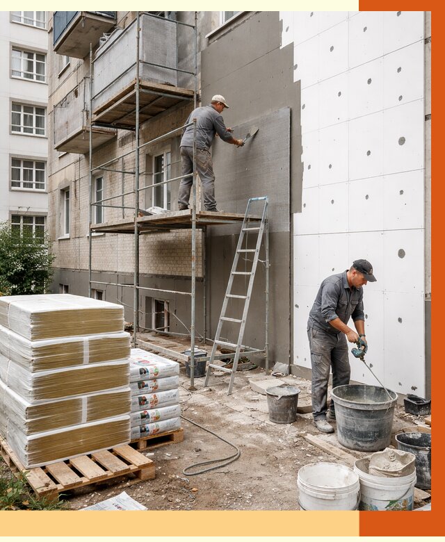 Утепление квартиры снаружи в Лениногорске от 6347 руб/м2 под ключ | ТепломастерЛнр