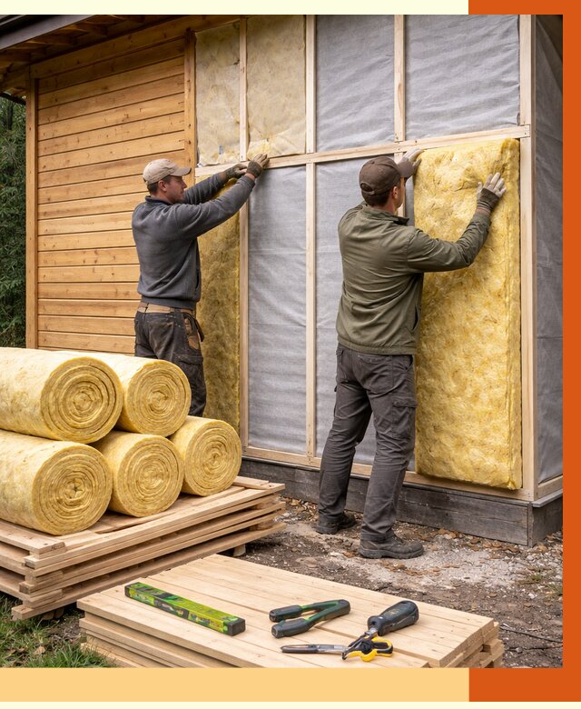 Утепление бани снаружи в Лениногорске от 87720 руб. под ключ | ТепломастерЛнр