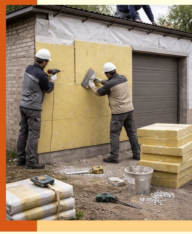 Утепление гаража снаружи в Лениногорске качественно и надёжно