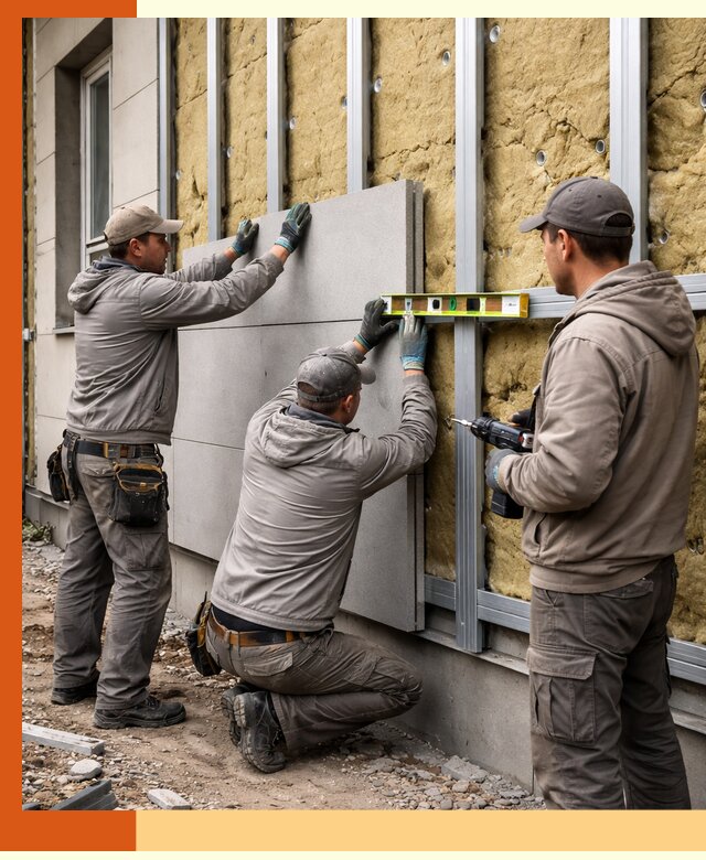 Утепление вентилируемого фасада под ключ в Лениногорске