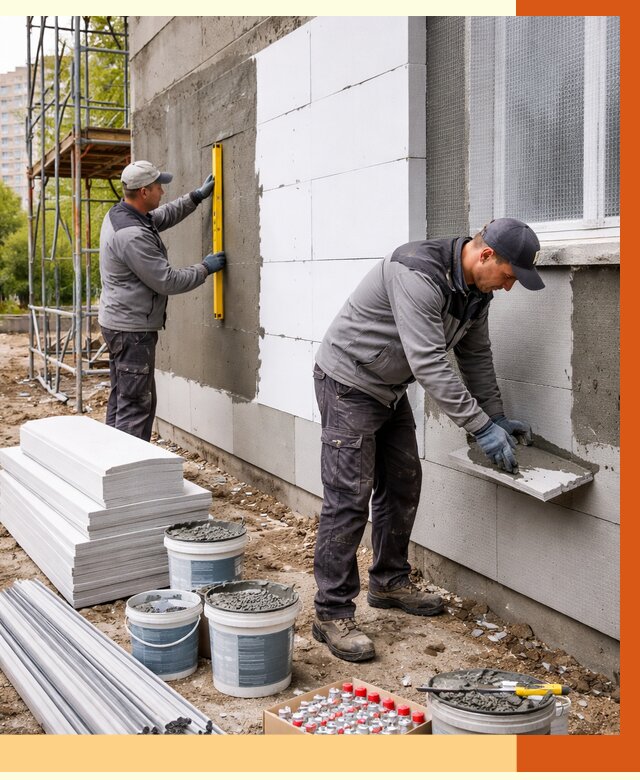 Утепление фасада и стен снаружи в Лениногорске от 4334 руб. | ТепломастерЛнр