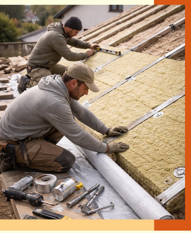 Утепление крыши снаружи в Лениногорске под ключ от 1238 руб./м2 | ТепломастерЛнр