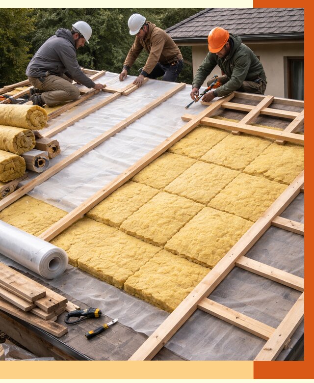 Утепление скатной крыши в Лениногорске от 1290 руб./м2 под ключ | ТепломастерЛнр