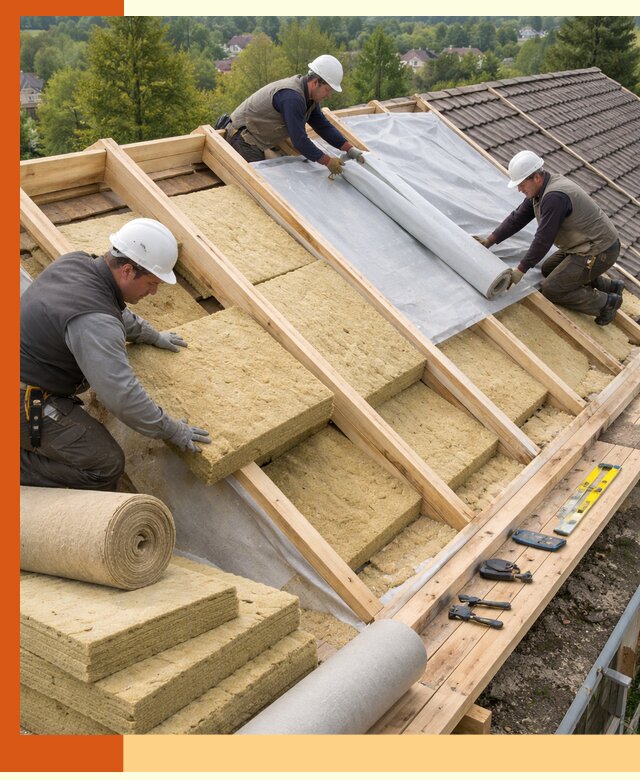 Утепление скатной крыши в Лениногорске качественно и надёжно