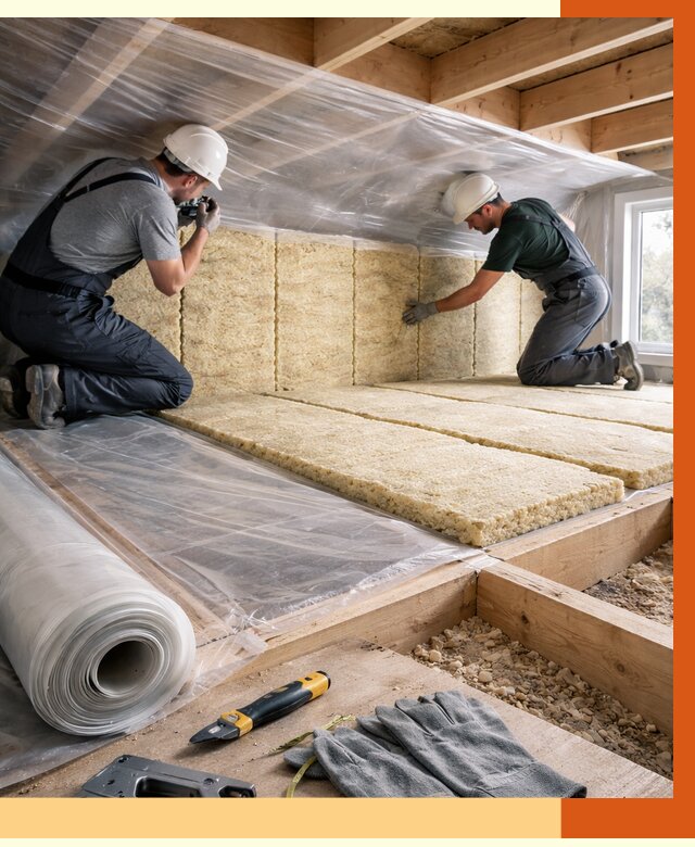 Утепление перекрытий в Лениногорске от 2941 руб/м2 — утепление межэтажных и чердачных | ТепломастерЛнр