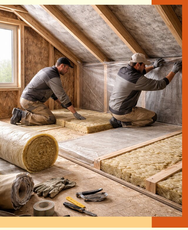 Утепление чердака в Лениногорске от 7740 руб/м² — теплоизоляция и комплексное утепление под ключ | ТепломастерЛнр