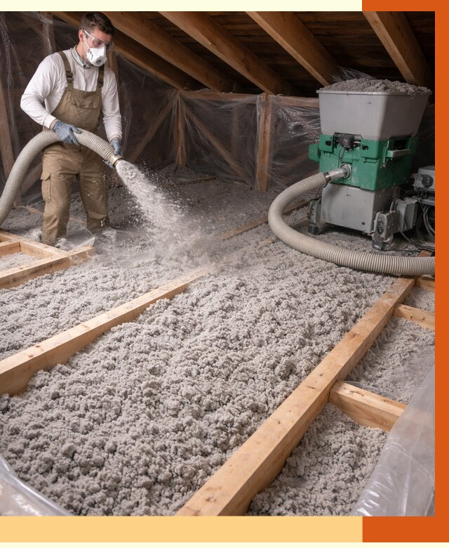 Утепление чердака эковатой в Лениногорске от 1496 руб/м2 — заказать у ТепломастерЛнр