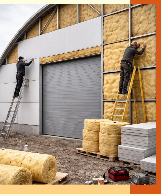 Утепление ангара пенополиуретаном в Лениногорске от 7430 руб./м² — комплекс от ТепломастерЛнр