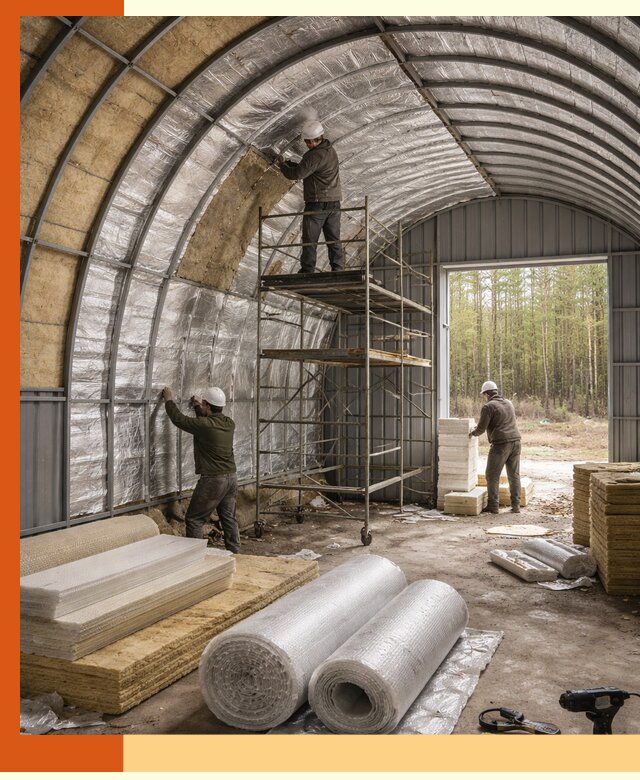 Утепление арочного ангара под ключ в Лениногорске