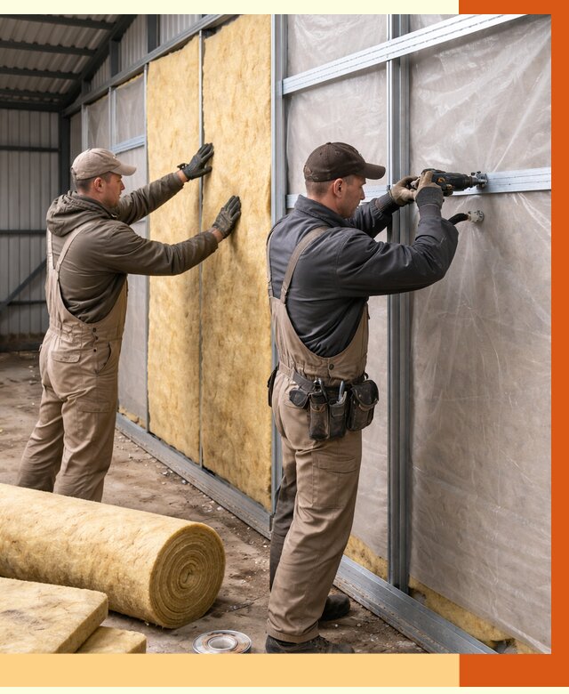 Утепление металлического ангара в Лениногорске от 4902 руб/м2 — услуги под ключ | ТепломастерЛнр