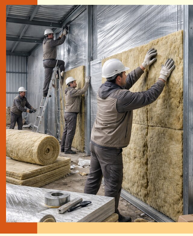 Утепление металлического склада в Лениногорске: теплоизоляция и герметизация