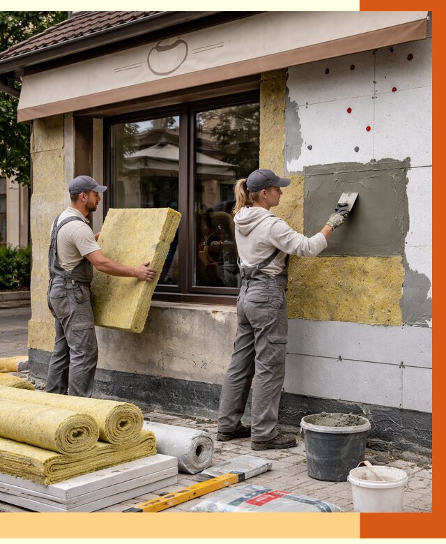 Утепление кафе в Лениногорске от 4334 руб/м2 — комплексно под ключ | ТепломастерЛнр