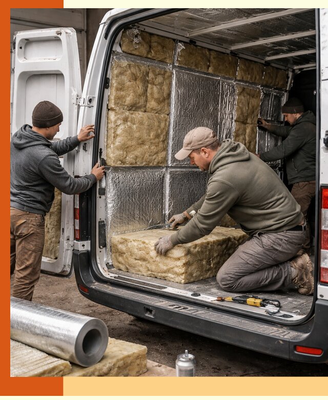 Утепление фургона в Лениногорске: профессиональная теплоизоляция и шумоизоляция