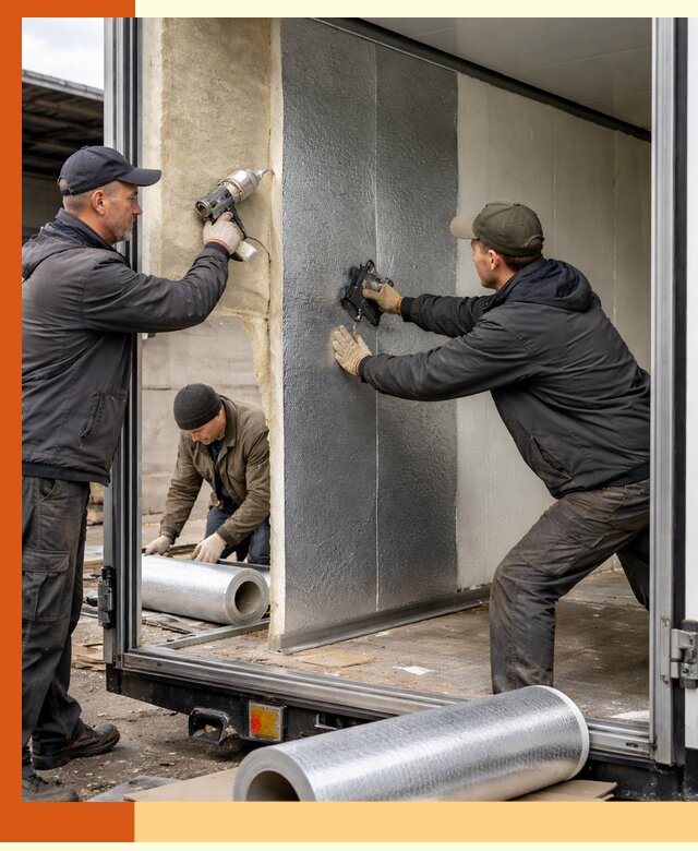 Утепление холодильного кузова в Лениногорске — монтаж и теплоизоляция