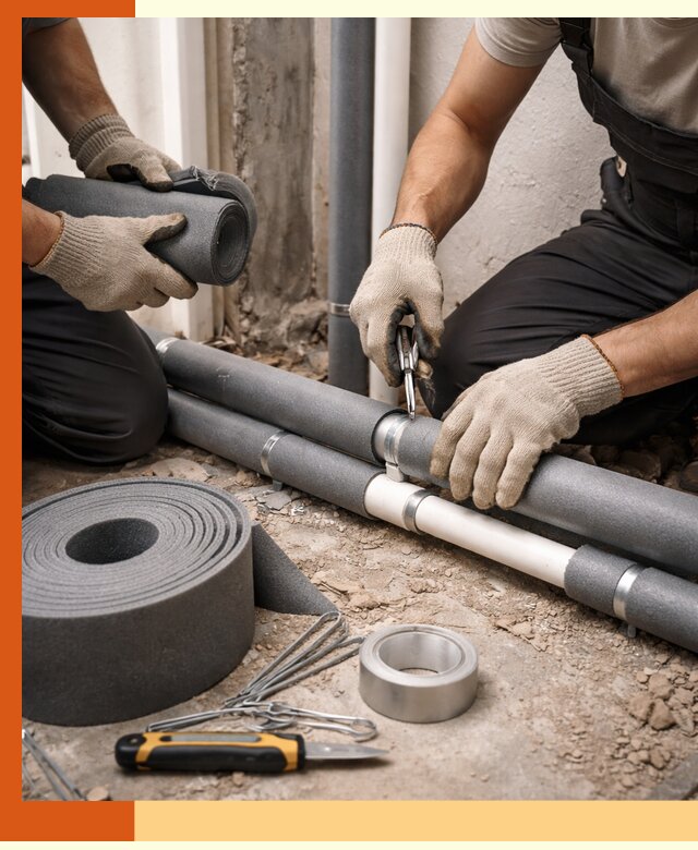 Утепление труб водоснабжения в Лениногорске — монтаж и защита сети