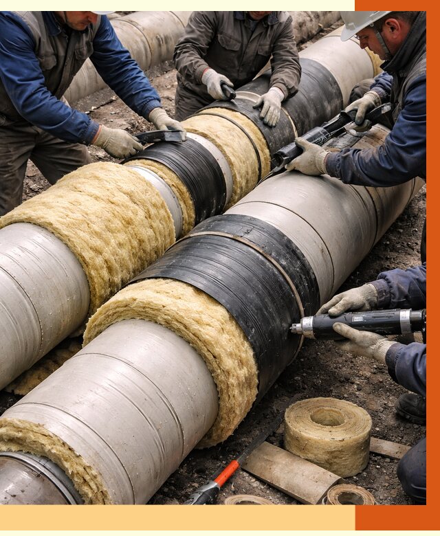 Утепление трубопровода в Лениногорске под ключ от 1909 руб. — надежно и выгодно | ТепломастерЛнр