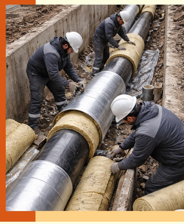 Утепление теплотрассы в Лениногорске: утеплительные работы и материалы