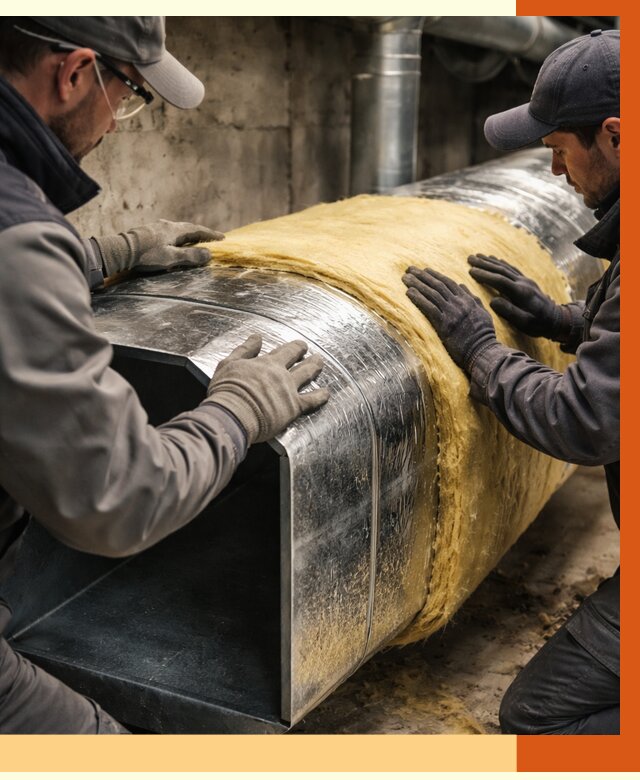 Утепление воздуховодов в Лениногорске от 4334 руб. — теплоизоляция вентиляции | ТепломастерЛнр