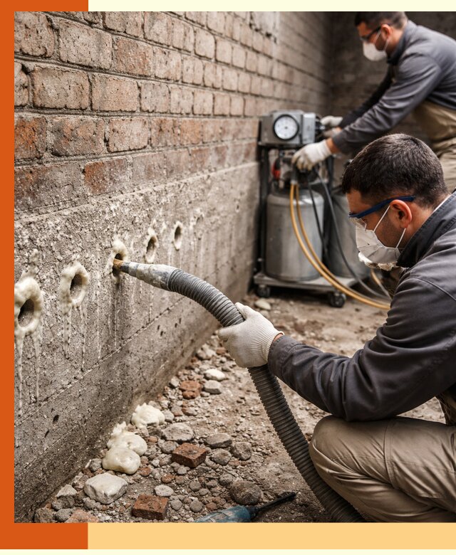 Заполнение колодцевой кладки ППУ в Лениногорске быстро и герметично
