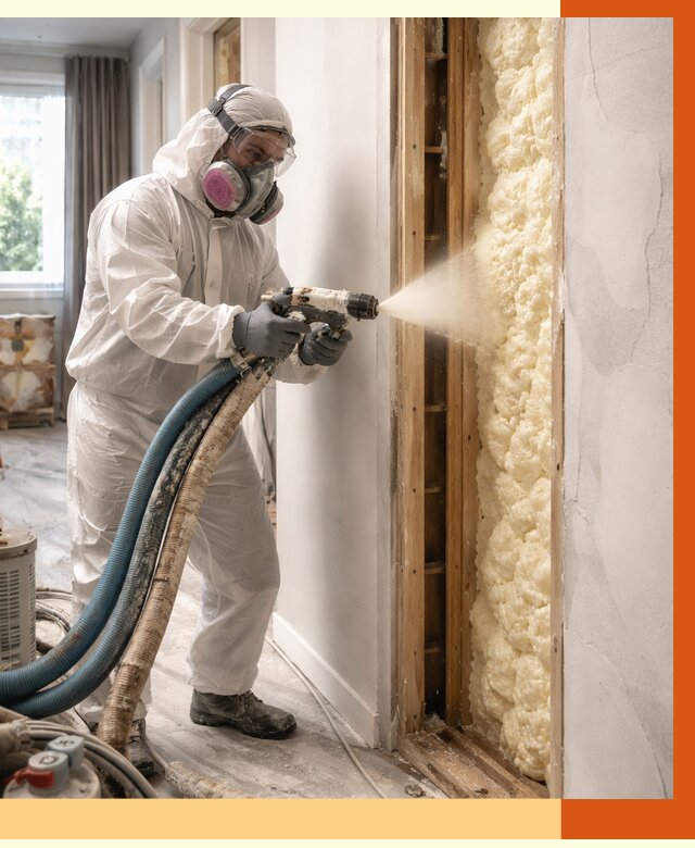 Межстеновое утепление ППУ в Лениногорске от 2838 руб/м2 — межстенное утепление под ключ | ТепломастерЛнр