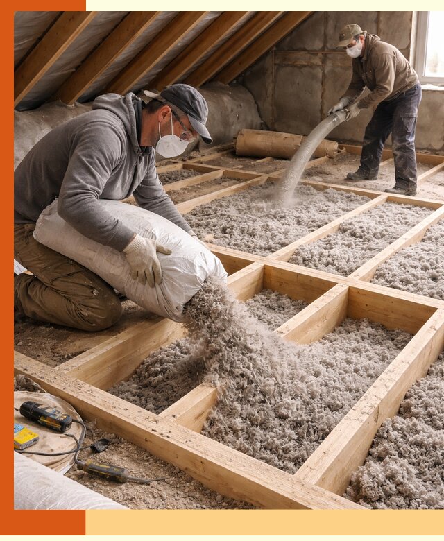 Заполнение полостей чердачного перекрытия в Лениногорске качественно и надёжно