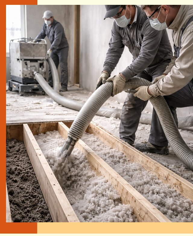 Заполнение полостей межэтажного перекрытия в Лениногорске эффективно и герметично