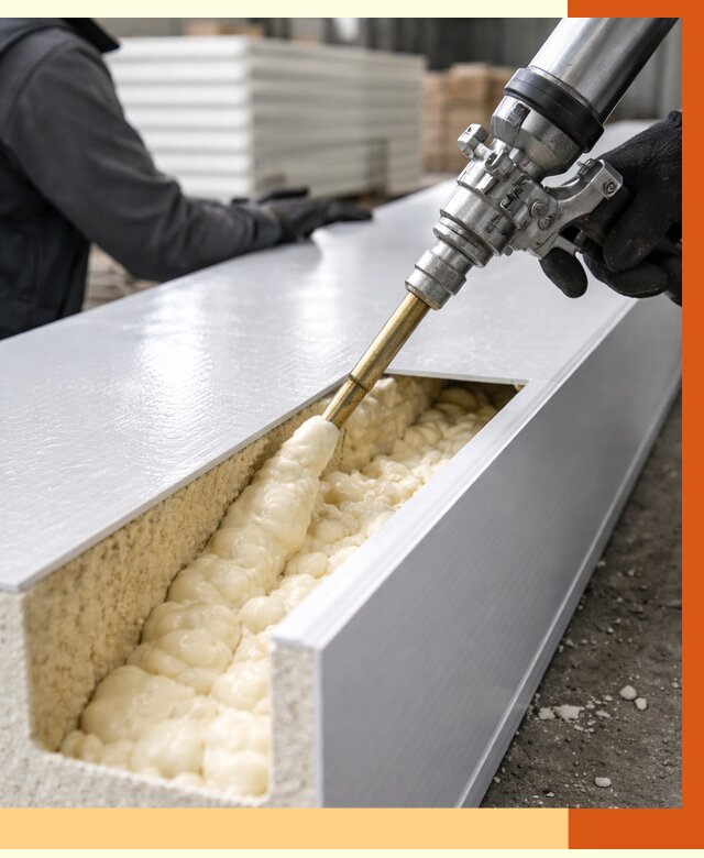 Заполнение пустот холодильных панелей в Лениногорске от 7740 руб. | ТепломастерЛнр