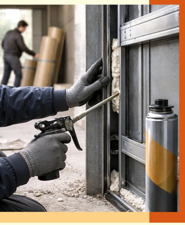 Заполнение пустот ворот в Лениногорске от 4644 руб. — заливка ППУ, утепление под ключ | ТепломастерЛнр