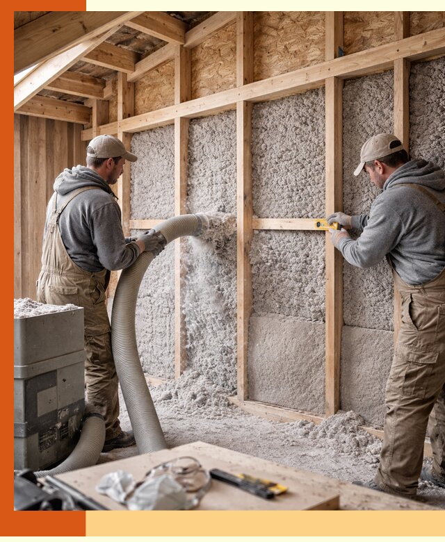 Утепление эковатой стен, потолков и перекрытий в Лениногорске