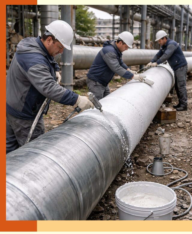 Утепление теплотрассы жидкой теплоизоляцией в Лениногорске