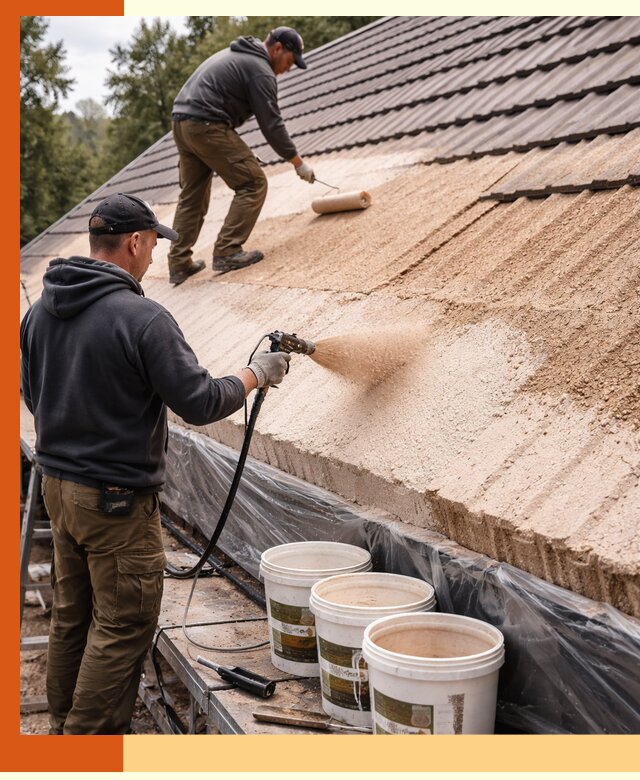 Утепление кровли жидкой пробкой в Лениногорске для домов и зданий