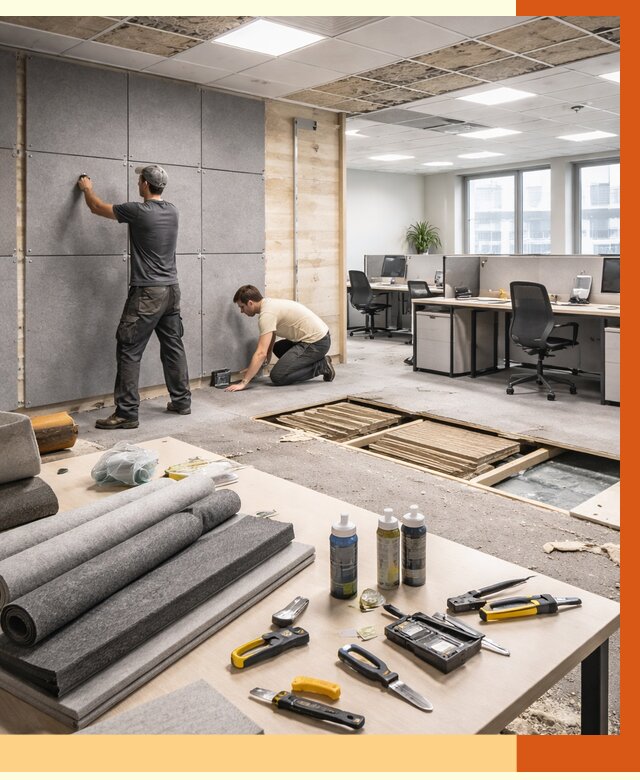 Профессиональная шумоизоляция офиса в Лениногорске от 6966 руб. за м2 | ТепломастерЛнр