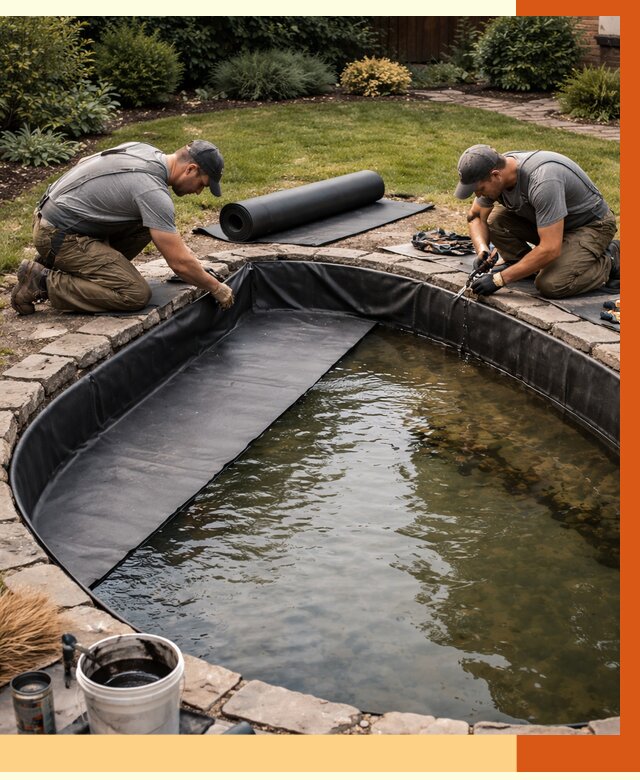 Гидроизоляция пруда в Лениногорске от 15480 руб. под ключ | ТепломастерЛнр профессионально