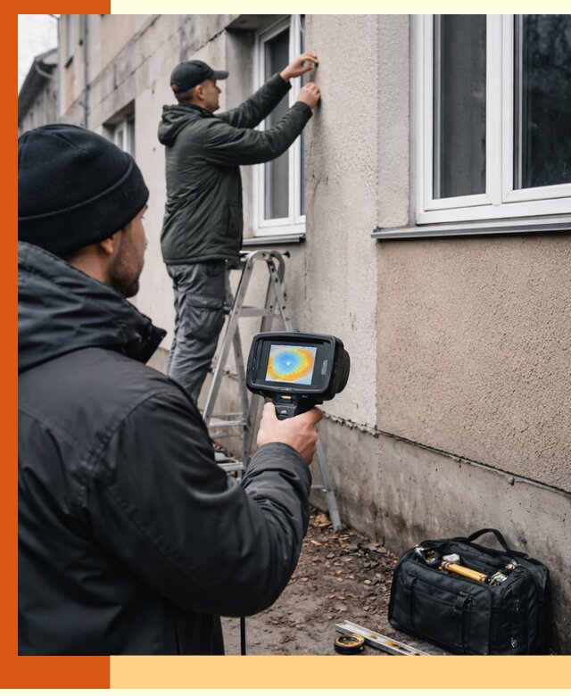Тепловизионное обследование фасада в Лениногорске для выявления дефектов