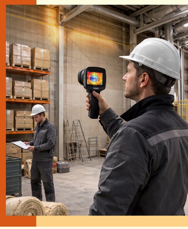 Тепловизионное обследование склада и выявление утечек в Лениногорске